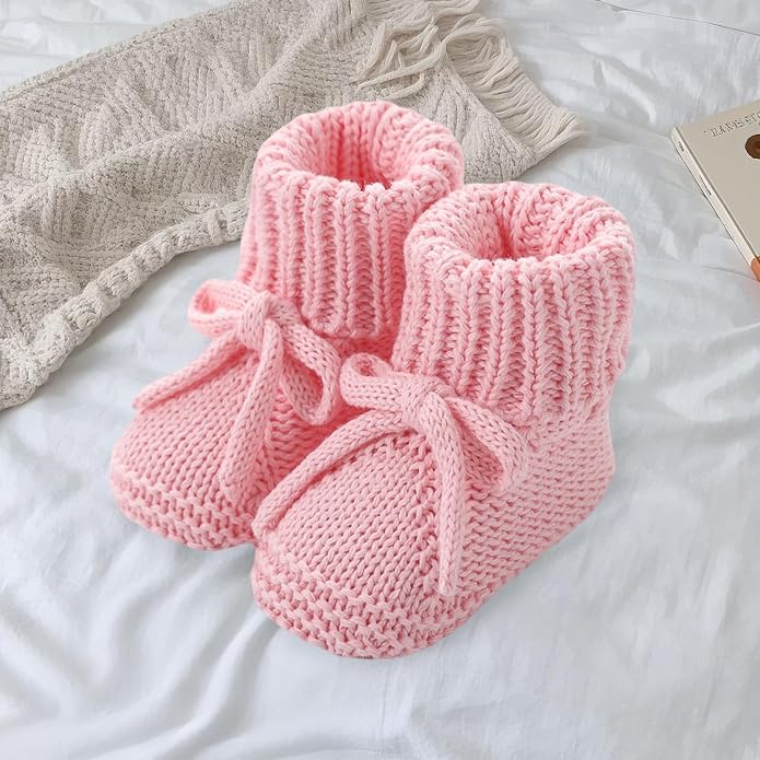 DSORVICD Newborn Baby Boys Girls Knitted Booties Soft Sole Shoes Socks - Image 5