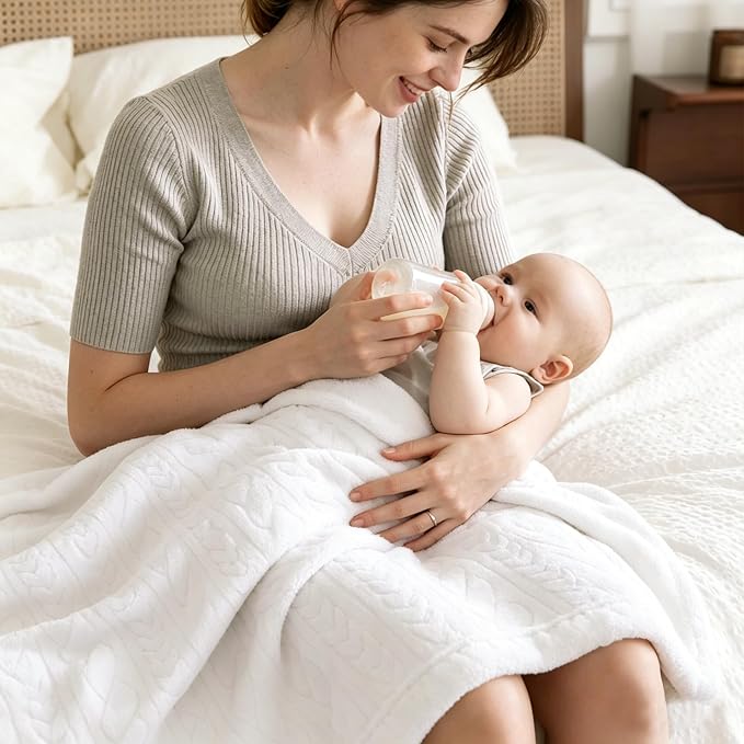 BORITAR 3D Fleece Baby Blanket for Girls 30 x 40 Inch Beige | Soft Fluffy Fuzzy - Image 5