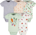 Gerber Baby Girls 5-Pack Short Sleeve Variety Onesies Bodysuits by Gerber