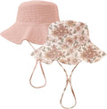Konssy 2-Pack Muslin Baby Girl Sun Hats by Konssy