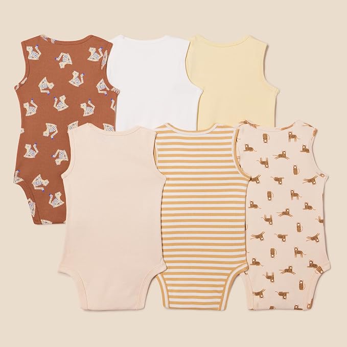 Amazon Essentials Unisex Babies' Sleeveless Cotton Rib Bodysuits - Image 2