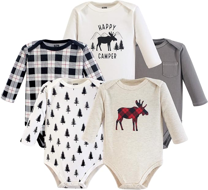 Hudson Baby baby-boys Cotton Long-sleeve Bodysuits 5-pack - Image 2