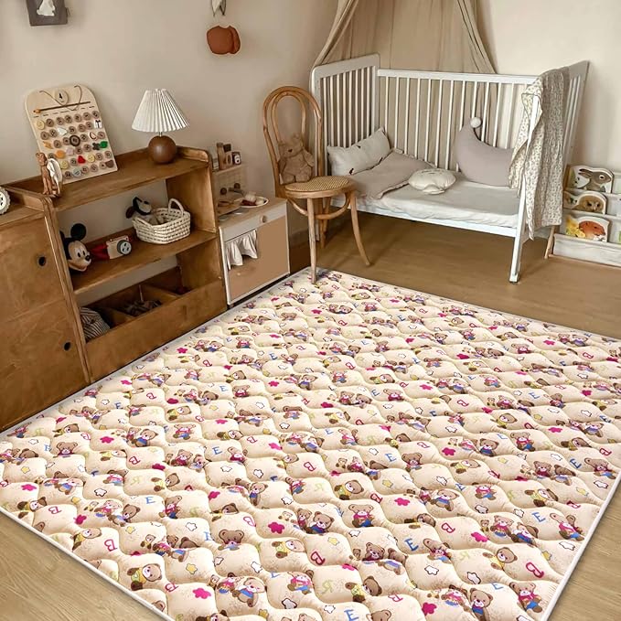 Baby Play Mat - 65" X 50",Premium Thicker Foam One-Piece Crawling Mat, Machine Washable, Extra Large Anti-Slip Activity Playmat for Babies, Toddlers & Infants