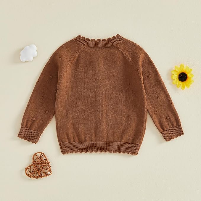 Baby Girl Cardigan Long Sleeve Button Up Sweater Toddler Girl Fall Outfits - Image 4