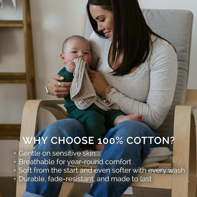 Parker Baby Co. Large 100% Cotton Muslin Burp Cloths, soft burping cloths - Image 8