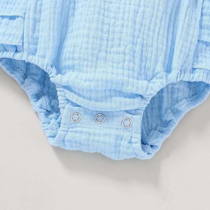 YOUNGER TREE Toddler Baby Girl Ruffled Sleeveless Romper Casual Summer Jumpsuit - Image 6