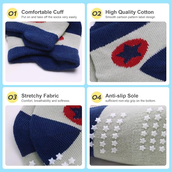 Toddler Non Slip Grip Ankle Socks - Image 6
