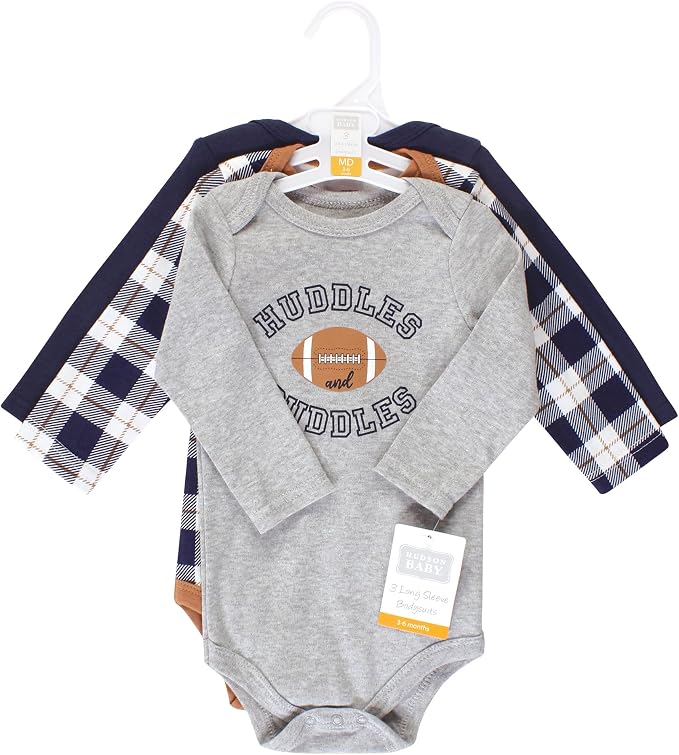 Hudson Baby baby-boys Cotton Long-sleeve Bodysuits 3-pack - Image 2