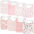 KeaBabies 8-Pack Organic Baby Bibs for Boys, Girls - Super Absorbent Cotton Drool Bibs for Baby Girl & Boy, Teething Toddler, Drooling Newborn, Ultra Soft & Machine Washable (Sweet Charm)