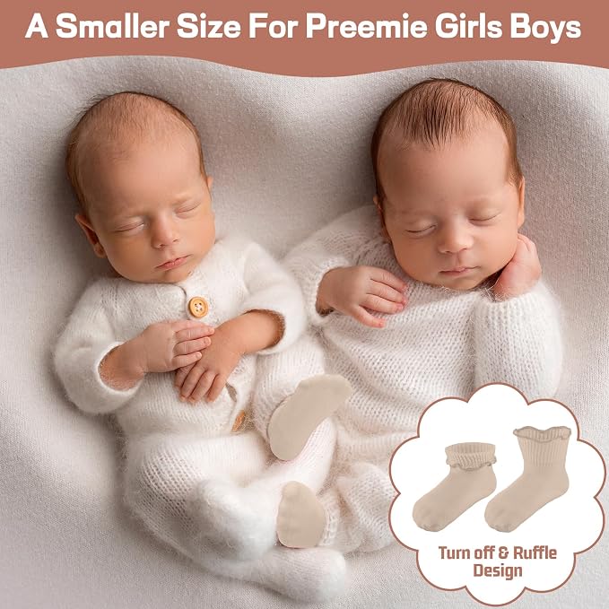 Toulite 12 Pair Preemie Newborn Baby Socks - Image 4