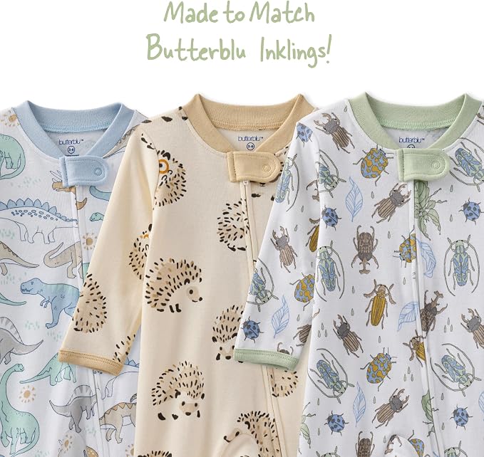 Butterblu Scout Sleep & Play 100% Organic Cotton Footed Zip Front PJs | GOTS - Image 8