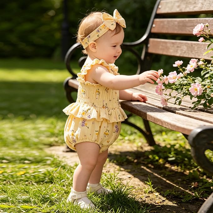 YOUNGER TREE Baby girl Romper Infant Summer Clothes Ruffle Sleeveless One Piece - Image 2