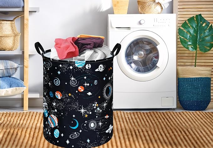 Round Laundry Hamper Storage Basket Laundry Organizer Hamper Storage Bins Clothes and Toys Box Nursery Hamper Gift Basket For Kids with Handles