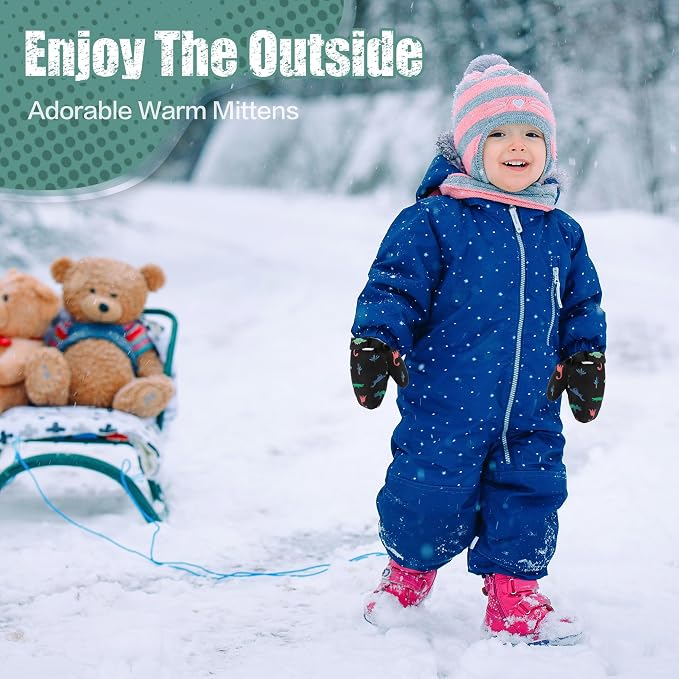 Toddler Mittens Lined Fleece Snow Gloves - Image 5