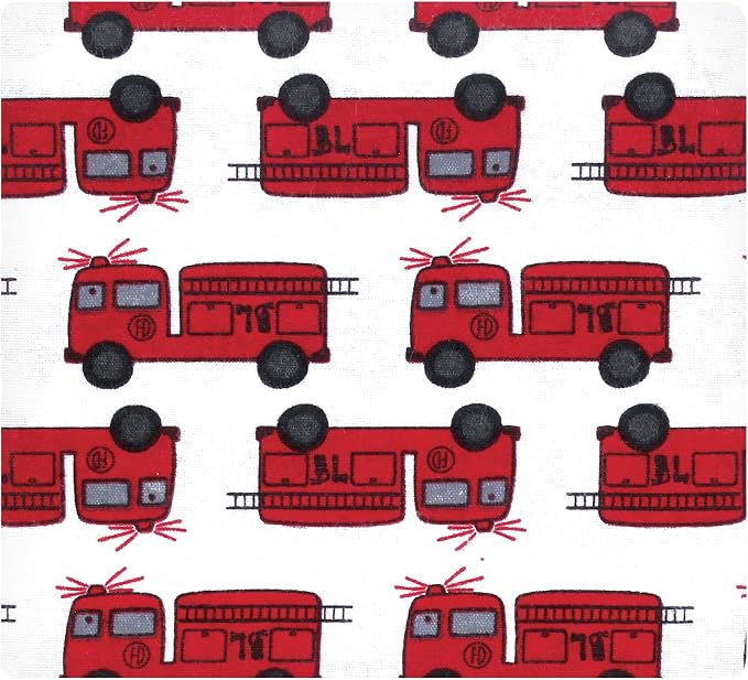 Hudson Baby Infant Boys Cotton Flannel Receiving Blankets 4-Pack, Fire Truck - Image 3