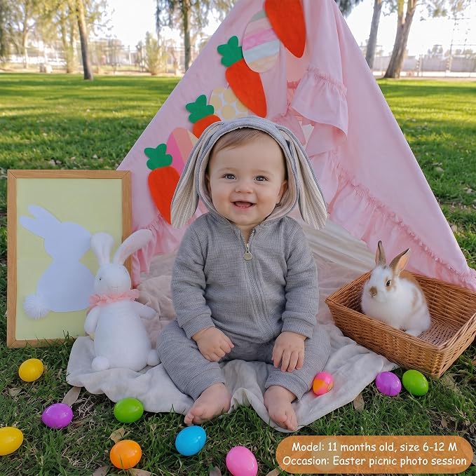 Simplee kids Baby Bunny Outfits Romper, Zipper Up - Image 5