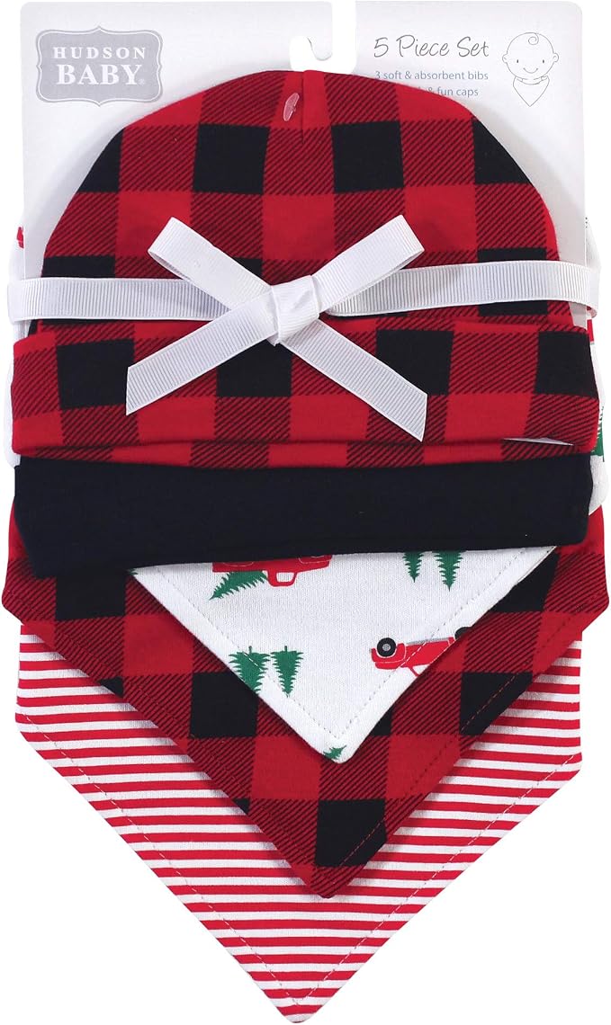 Hudson Baby Unisex Baby Cotton Bib and Headband Set - Image 2
