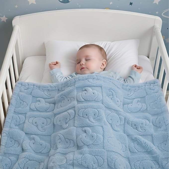 Pro Goleem Elephant Baby Boy Blanket, Soft Fleece Baby Blankets - Image 2