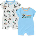 Disney Cars Pooh Mickey Stitch Baby Boys 2 Pack Romper by Disney
