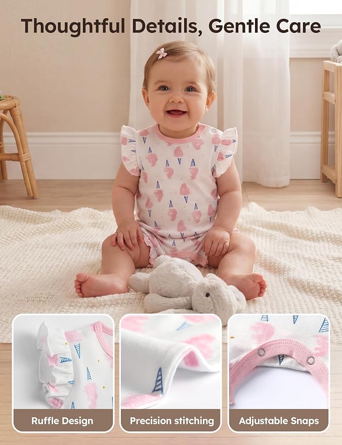 Yoofoss Baby Boy Romper 0-18 Months 100% Organic Cotton Newborn Summer Clothes - Image 5