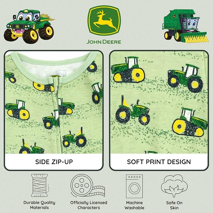 John Deere Baby Boy or Girl Footed Sleep N Play Coverall Newborn - Image 4