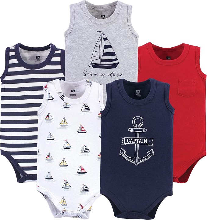 Hudson Baby Unisex Baby Cotton Sleeveless Bodysuits - Image 2