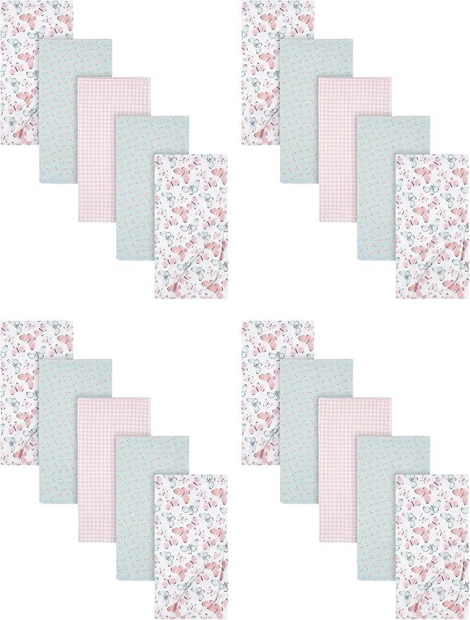 Gerber Girls Newborn Infant Baby Toddler Nursery 100% Cotton Flannel Receiving by Gerber
