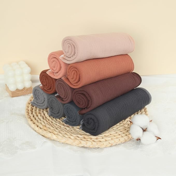 Muslin Burp Cloths 19" x 9", Baby Burping Clothes, Large Extra Soft Absorbent - Image 3