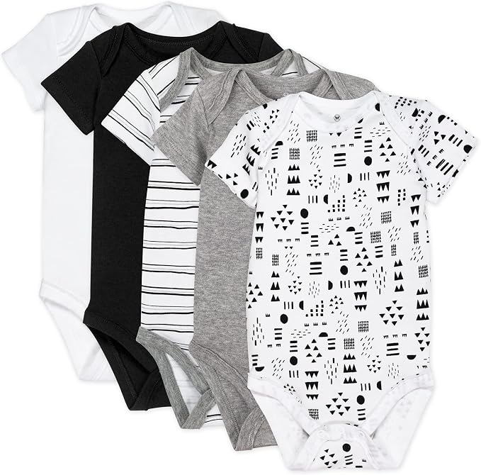 HonestBaby 5-pack Short Sleeve Bodysuits One-piece 100% Organic Cotton by HonestBaby