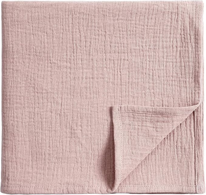 Meracorallo Muslin Swaddle Blanket, 100% Cotton Receiving Blanket, Blush | Soft by Meracorallo