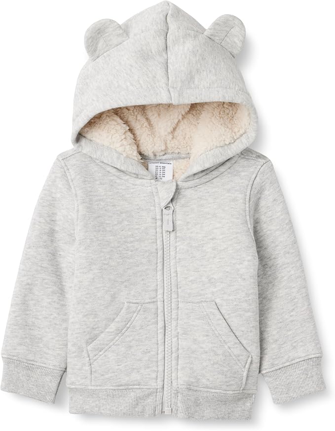 Amazon Essentials unisex-baby Sherpa Lined Full Zipper Hoodie by AmazonEssentials