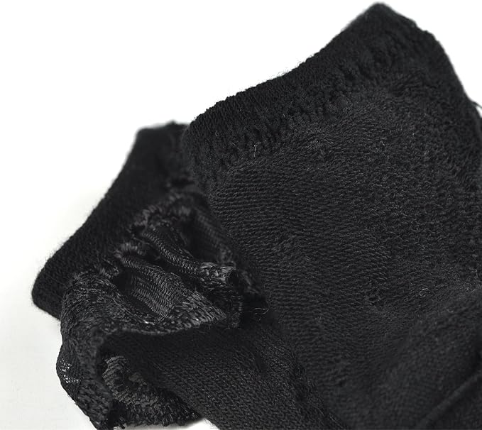EPEIUS Baby Girl Ruffle Socks, Eyelet Frilly Lace Socks - Image 5