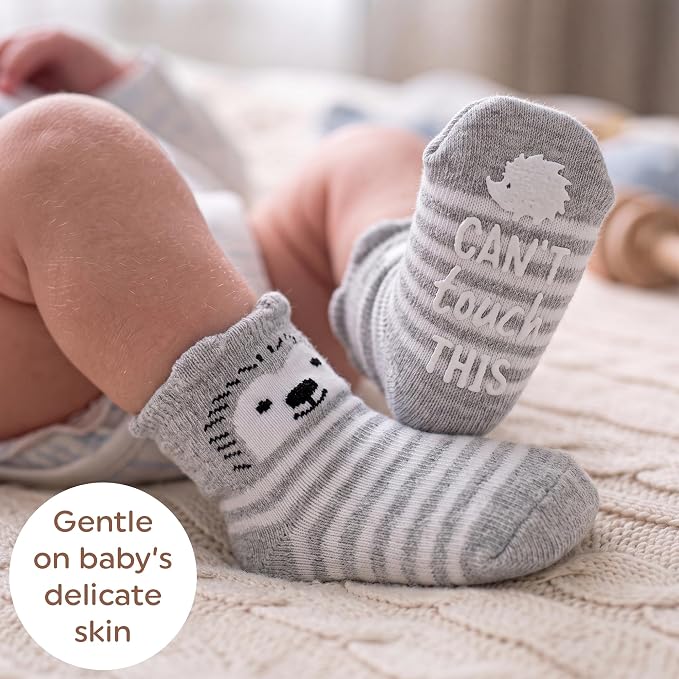 Organic Cotton Blend 8 Baby Socks 0–6M Non Slip Newborn Essentials | Oeko-Tex - Image 7