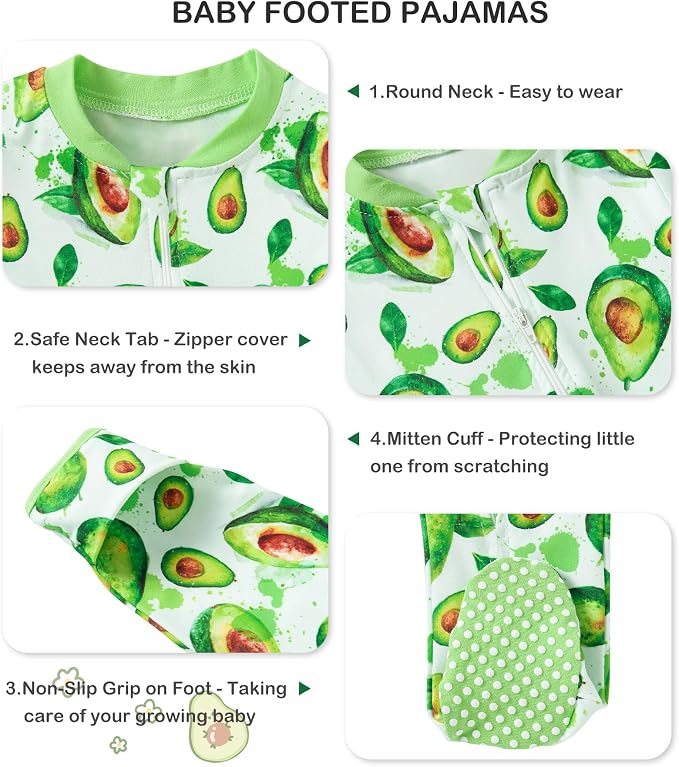 uideazone Baby Girls Footed Pajamas, Zip Sleeper - Image 5
