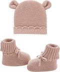 Hadetoto 100% Organic Cotton Baby Beanie and Booties Set | Newborn, Knit Sock by Hadetoto
