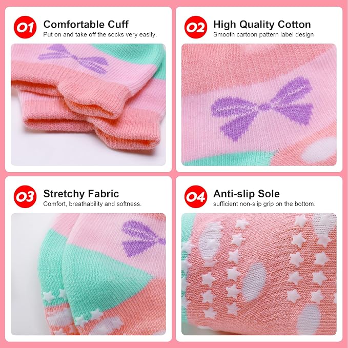 Toddler Non Slip Grip Ankle Socks - Image 6