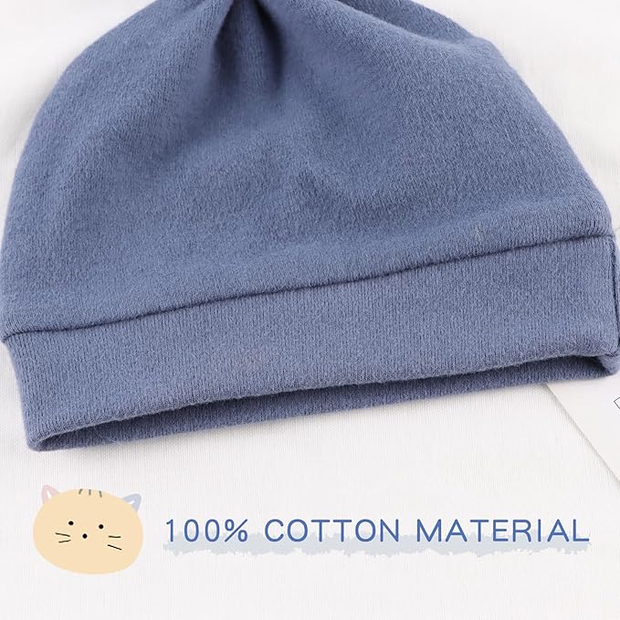 JANGANNSA Newborn Baby Hat Infant Baby Boys Beanie Top Knot Stretchy Hats for Girls 100% Organic Cotton