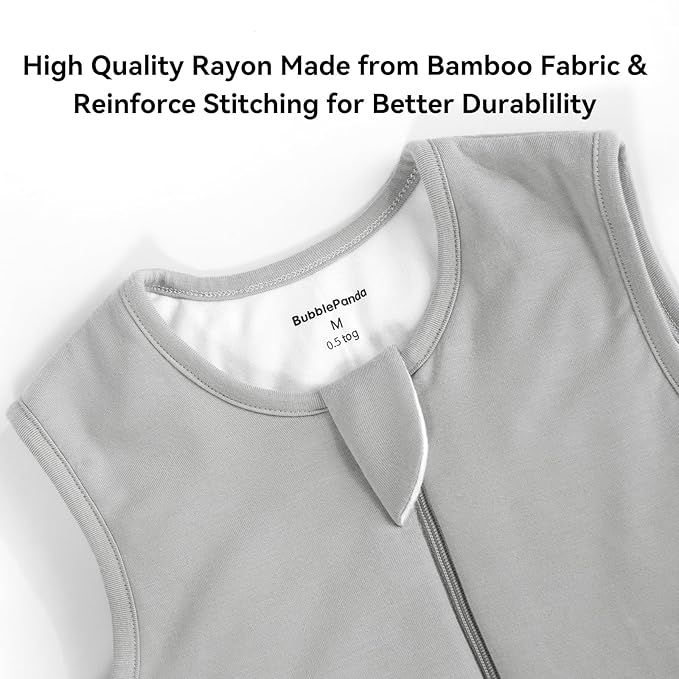 BubblePanda Rayon Made from Bamboo Toddler Sleep Sack with Feet 12-24 Months 0.5 Tog Ultra Soft Toddler Sleeping Sack 1t-2t Baby Sleep Bag Walker Wearable Blanket with Legs 2-Way Zipper Lightweight