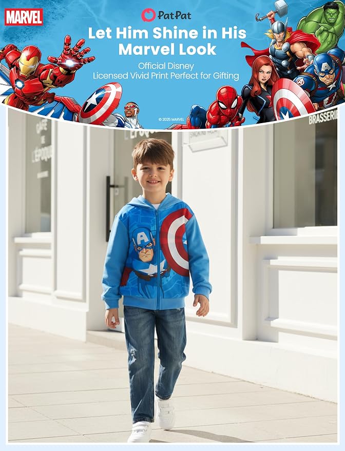 Marvel Zipper Hoodie Spiderman Hood Sweatshirt Hulk Cardigan Boy Girl 2-12Y | - Image 5