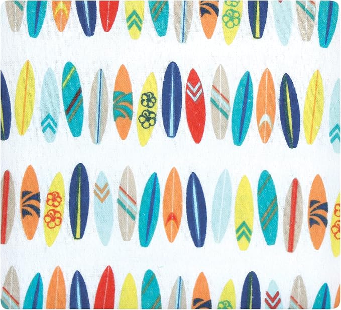 Hudson Baby Unisex Baby Cotton Flannel Receiving Blankets Bundle, Surfer Dude - Image 6