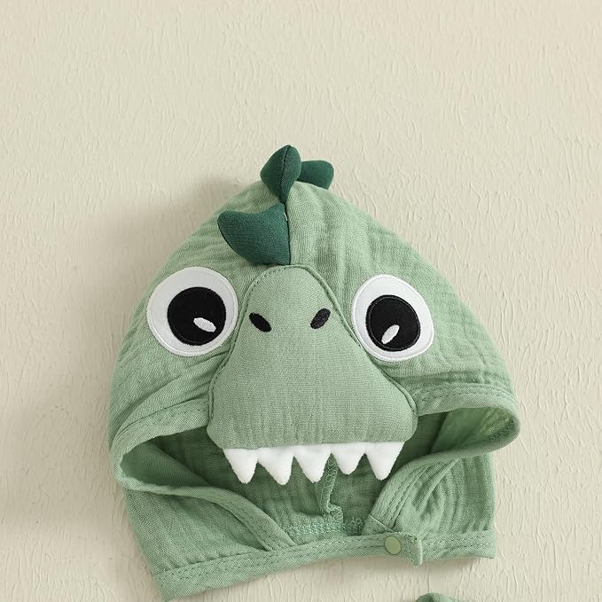 Newborn Baby Boys Rompers Hoodies Dinosaur Cartoon Infant Baby Toddler Onesie - Image 5