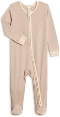 Colored Organics Baby Zip-Up Footed Sleeper with 2-Way Zipper - Newborn Organic Cotton Pajamas