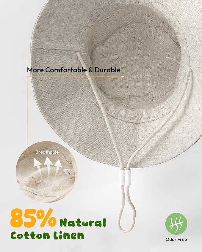 Baby Sun Hat for Toddler Kids Bamboo Rayon Bucket Hat Summer Beach Sun - Image 4