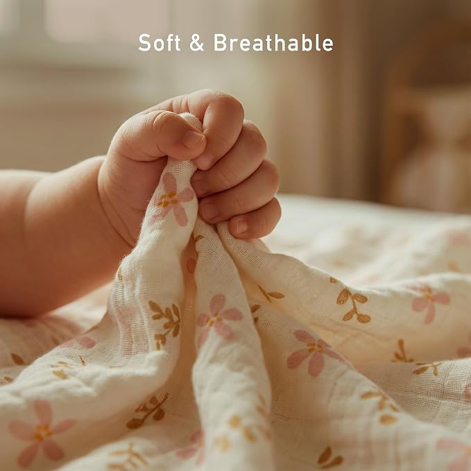 GLLQUEN BABY Receiving Blankets Muslin Swaddle Blanket - Image 8