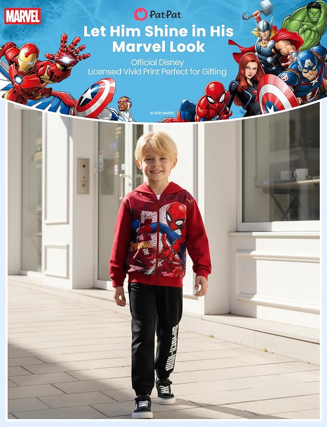 Marvel Zipper Hoodie Spiderman Hood Sweatshirt Hulk Cardigan Boy Girl 2-12Y | - Image 5