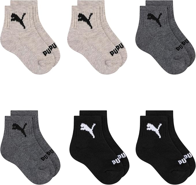 PUMA Unisex Baby 6-pack Infant Anklet Socks, Extra Cushion & Comfort-toe by PUMA