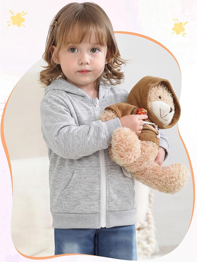 Cooraby 3 Pieces Baby and Toddler Girls Fleece Full-Zip Hoodies Lightweight - Image 4