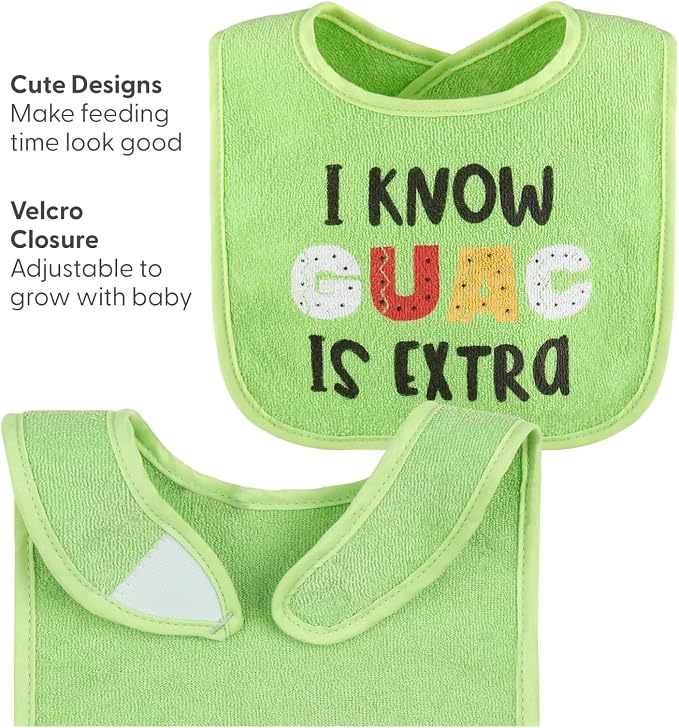 The Peanutshell Baby Boy or Girl Terry Bibs Set of 8-100% Cotton, Absorbent - Image 3