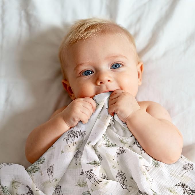 Muslin Swaddle Blankets for Newborn, 3 Pack Breathable Soft Receiving Blanket - Image 3