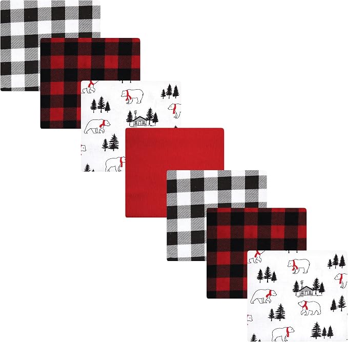 Hudson Baby Unisex Baby Cotton Flannel Receiving Blankets Bundle, Buffalo Plaid by HudsonBaby
